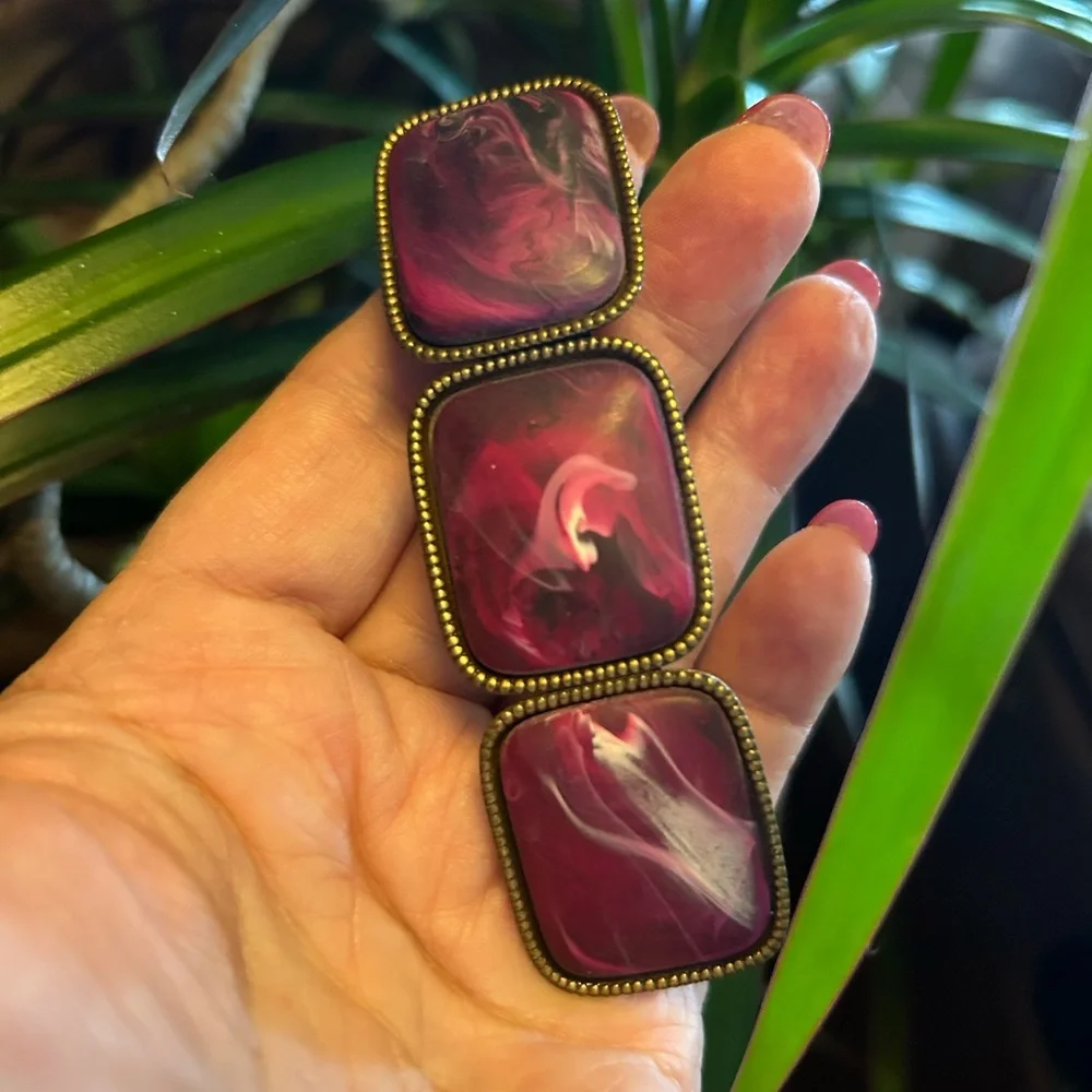 Vintage Marbled Berry Barrette